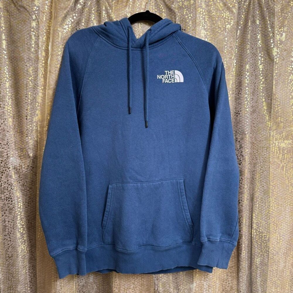 The North Face Women's Blue Graphic Injection Hoodie Sweater Medium